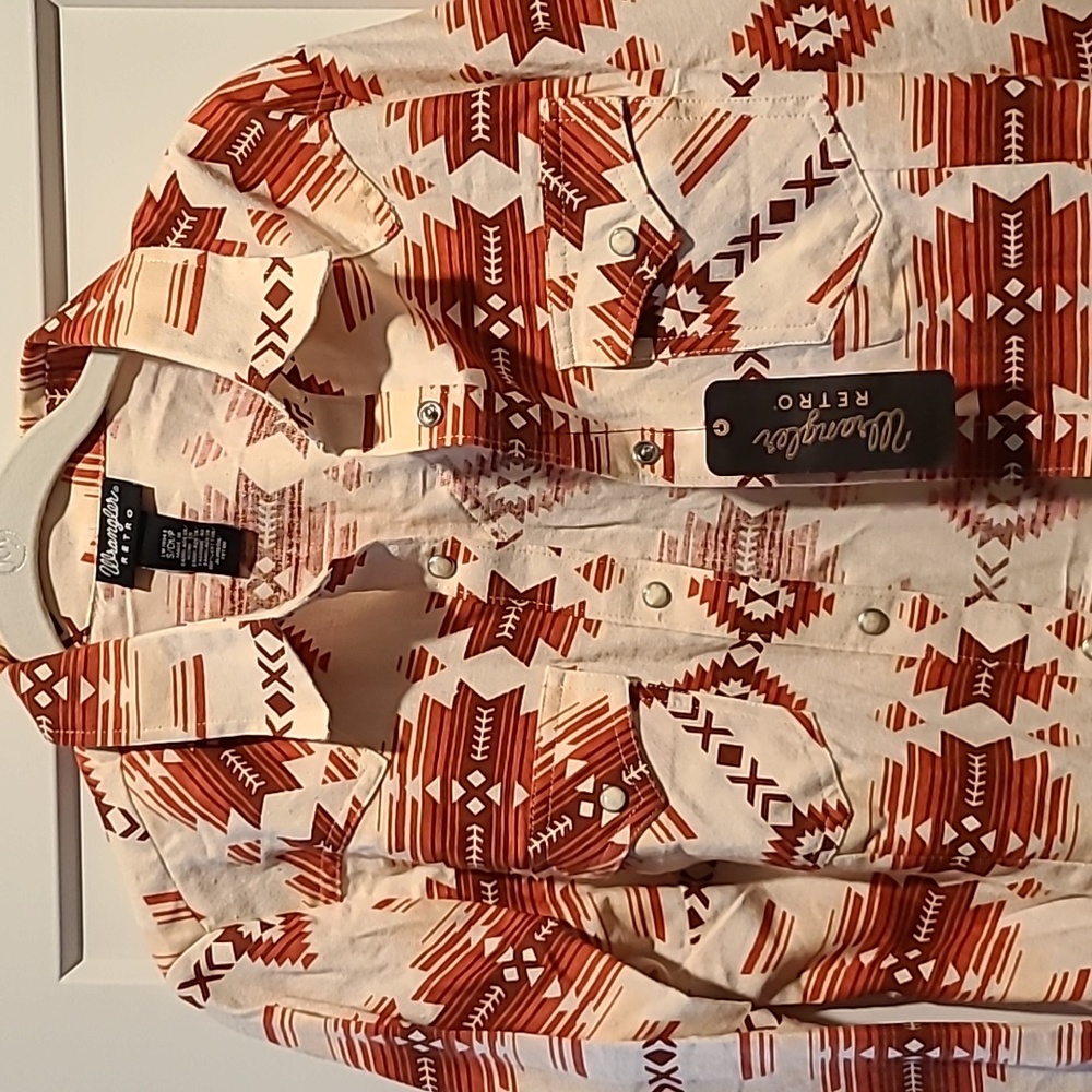 Wrangler Retro Aztec Pearl Snap - Small